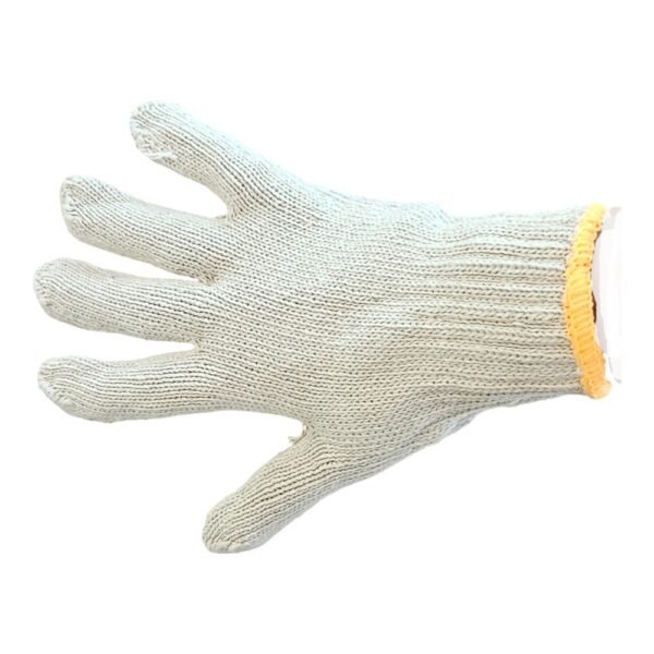 Gloves Knitted Cotton White & Orange