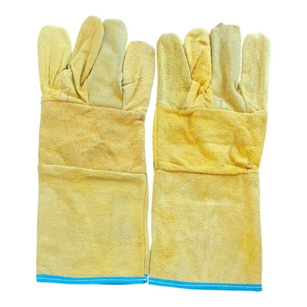 Gloves Leather Blue & Yellow
