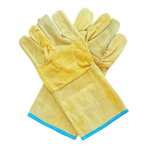 Gloves Leather Blue & Yellow - Image 2