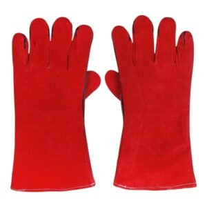 Gloves Leather Red 14