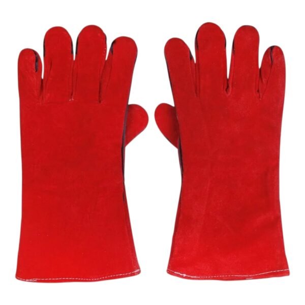 Gloves Leather Red 14