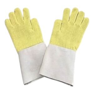 Gloves Leather Yellow White 14