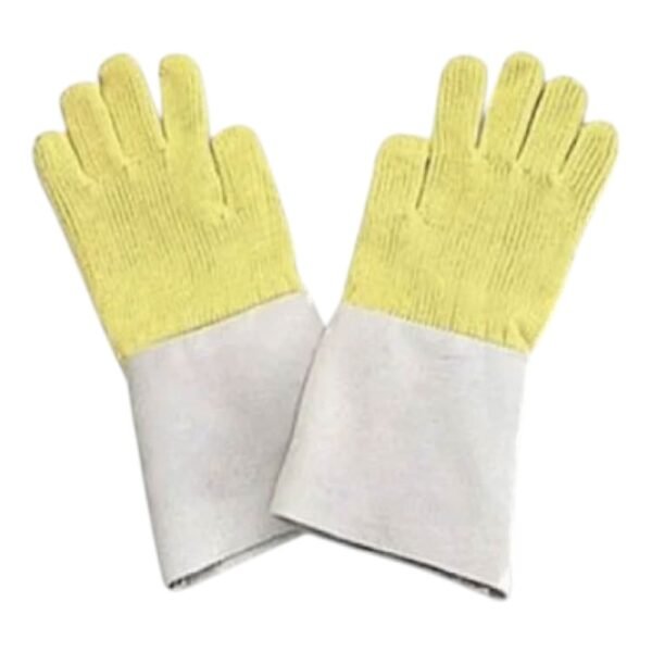 Gloves Leather Yellow White 14